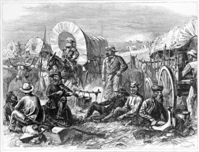 Pilgrims of the Plains, pub. 1871 (engraving)