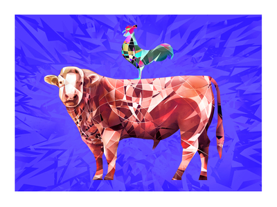Cow and Cock, 2013 (digital print)