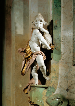 The honey-sucker - a putto licking his finger …
