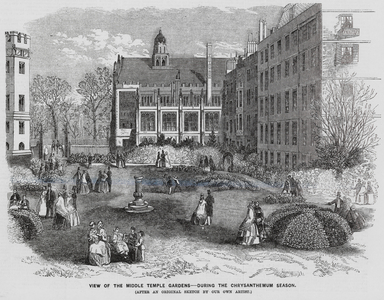Middle Temple Gardens, London (engraving)
