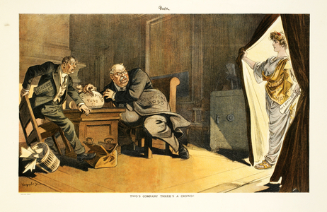 Two's Company Three's A Crowd!, 1914 (colour litho)