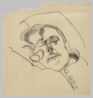 Woman with Eyes Closed, c.1973 (pencil on paper)