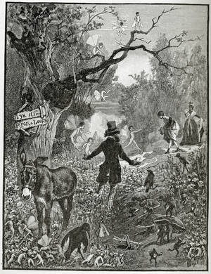Illustration from Théâtre en liberté , 19th Century (b/w engraving)