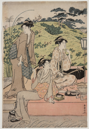 Three Bijin (Oban), c.1762-1800 (woodblock print)