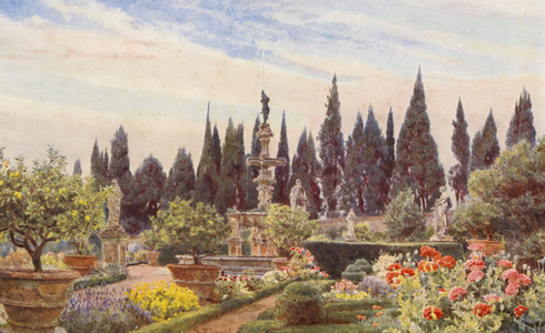 Italian Gardens: Villa Reale di Castello (colour litho)