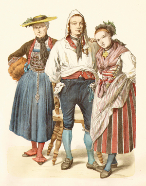 Swiss from Zug, 18th century (copper plate print)
