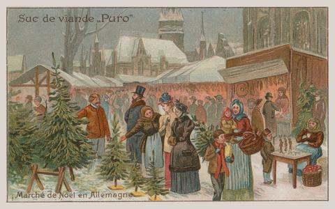 Christmas market in Germany (chromolitho)