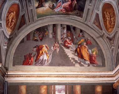 Renaissance - Painting : Chapel Della Rovere - lunetta - Presentation in the Temple - Trinita dei Monti, Rome, Italy