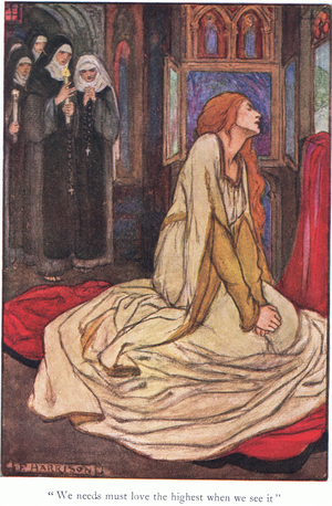 "We needs must have the highest when we see it" (Guinevere) (colour litho)