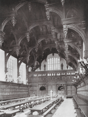 Farringdon Without, Middle Temple, Hall, 1562-1570, Interior, looking E (b/w photo)