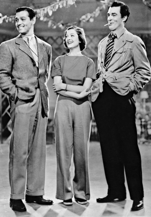Clark Gable, Myrna Loy and Gary Cooper, 1935 (b/w photo)