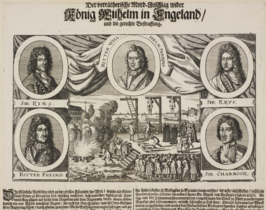 Execution of Conspirators Against the Life of William III, 1696 (engraving)