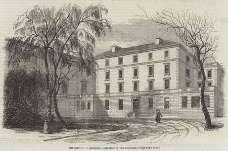 The Oratory, at Brompton, Exterior of the Residence (engraving)