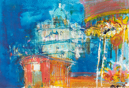 Christmas Merry-Go-Round (mixed media)