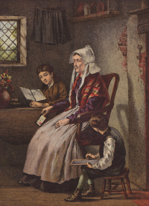 Sad tidings (colour litho)