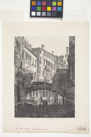 Rio Dei Santi Apostoli, Venice (old watermarked laid paper)