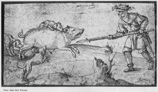Wild boar hunt, 16th century
