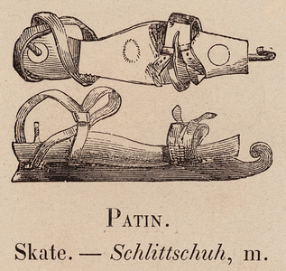 Le Vocabulaire Illustre: Patin; Skate; Schlittschuh (engraving)