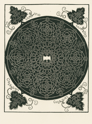 Knot with long hexagonal centre-piece and round scrolls, 1507 (woodcut)