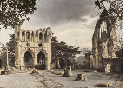 Dryburgh Abbey, the Burial Place of Scott and Haig (coloured photo)