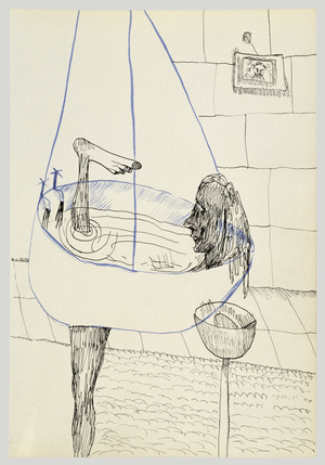 Mary in the Bath, 1940 (ink on paper)