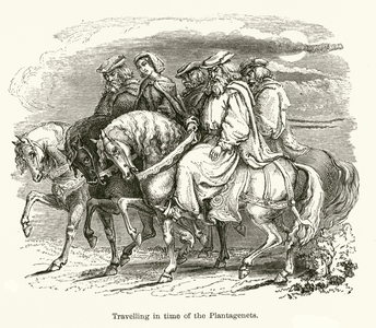 Travelling in time of the Plantagenets (engraving)