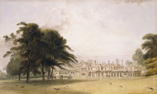 The Royal Lodge, Windsor Park, (pencil and watercolour)