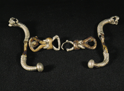Silver snaffle, side parts ending in a lion's head (silver)
