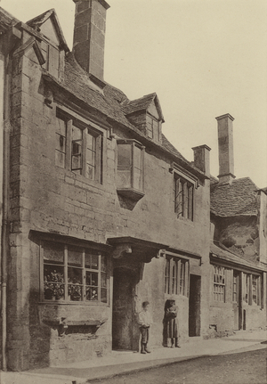 Cottages at Chipping Campden, Glos (b/w photo)
