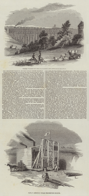 The Sherburn Viaduct, on the Great North Railway (engraving)