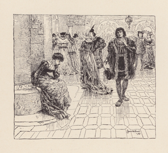 Illustration for The Eve of St Agnes by John Keats (litho)
