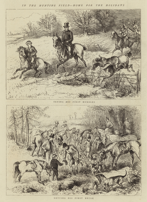 In the Hunting Field, Home for the Holidays (engraving)