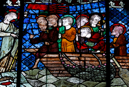 The Miraculous catch of fish. Strasbourg (stained glass)