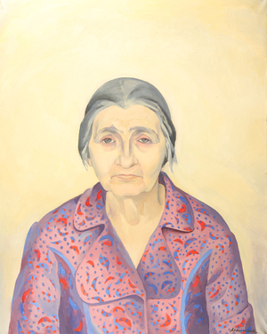 Portrait of Old Woman, 1970s (tempera on paper)