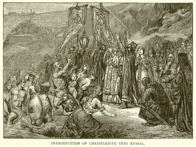 Introduction of Christianity into Russia (engraving)