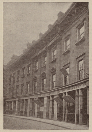 Messrs Hine, Parker and Co, Hosiery Warehousemen, 13 and 14, Milk Street, and 24 Gresham Street, EC (engraving)