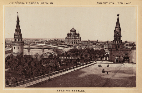 Moscow / Moscou: Vue generale prise du Kremlin (litho)