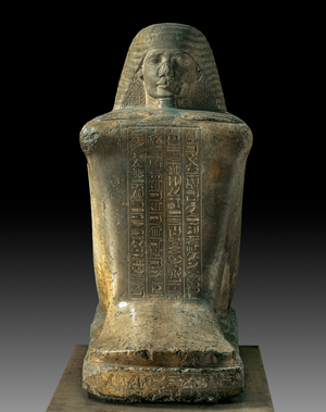 Statue-block of Bakenkhonsu, Cachette of Karnak, XIX Dynasty (limestone)
