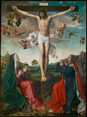 Calvary, detail, 15th century (painting)