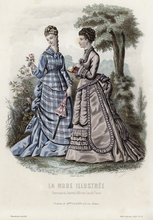 French fashion plate, late 19th century (coloured engraving)