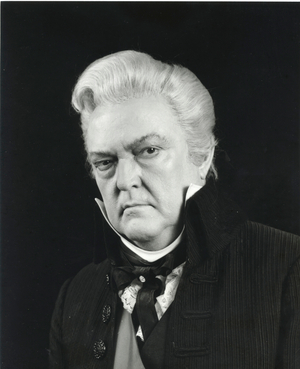 Cornell MacNeil in role of Scarpia in opera 'Tosca' by Giacomo Puccini at Metropolitan Opera House, New York
