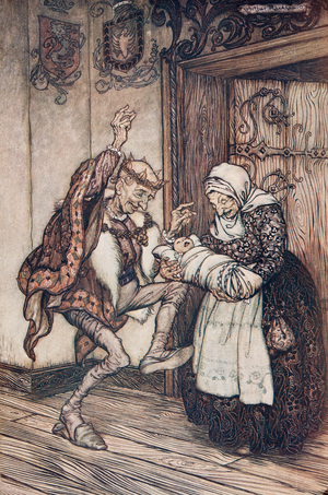 The King could not contain himself for joy ., from The Fairy Tales of the Brothers Grimm, pub. 1909 (colour litho)