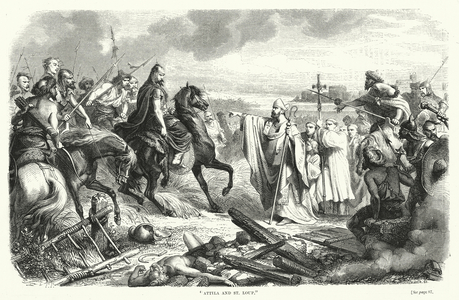 "Attila and St Loup" (engraving)
