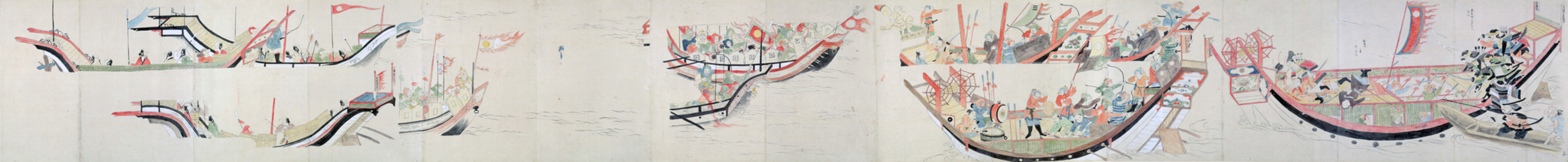 Japan: Mongols and Japanese engaged in warfare; scene from the Moko Shurai Ekotoba (c.1293).