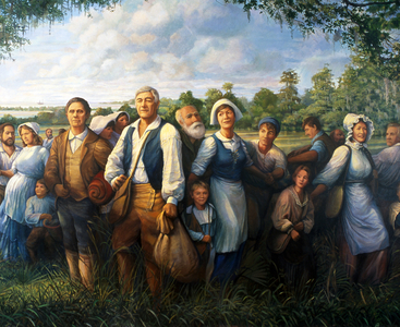 The Arrival of the Acadians in Louisiana (wall painting)
