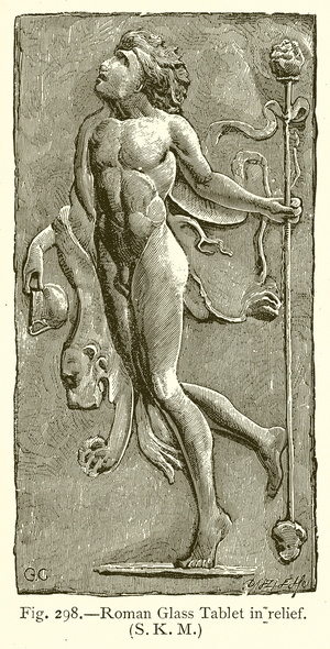 Roman Glass Tablet in Relief (engraving)