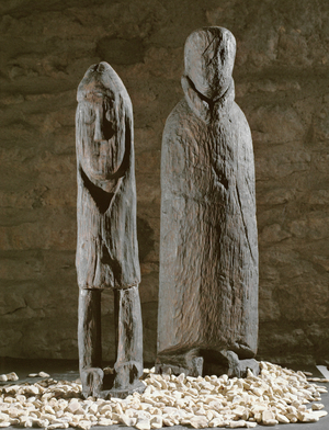 Two wooden statues