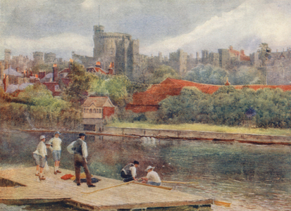 The Castle from the Rafts (colour litho)