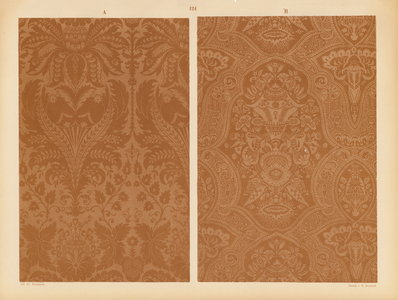 Page from Ornamente de Gewebe, 1874 – textile designs (colour litho)