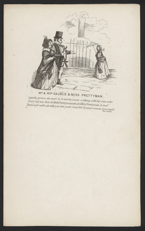 Mr and Mrs Caudle and Miss Prettyman (engraving)